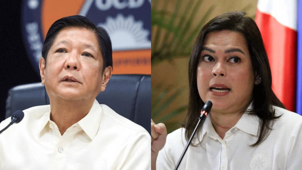 President Ferdinand Marcos Jr. (left) and Vice President Sara Duterte. —Official Facebook page of Bongbong Marcos/Inquirer file photo/Lyn Rillon