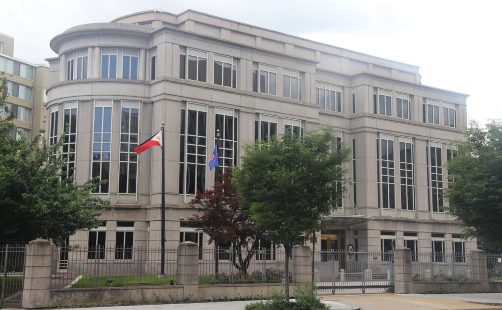 Philippine Embassy in US releases certified lists of voters for 2022 pollsEmbassy of the Philippines in Washington, DC. (Image from the DFA website)